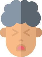 An old man with a gray hair and a frown vector