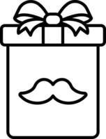 A gift box with a mustache and bow vector