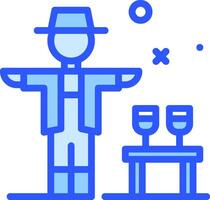 A man standing next to a table with wine glasses vector