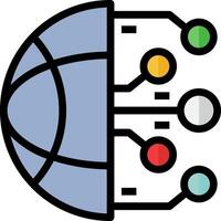 A globe with various colored dots on it vector