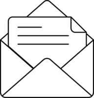 An envelope with a letter inside vector