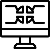 A computer monitor with two arrows on it vector