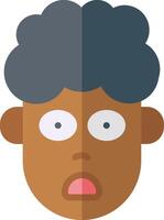 An icon of a black man with a shocked expression vector