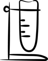 A black and white drawing of a test tube vector