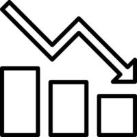 An arrow going up and down on a graph vector