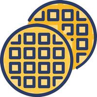 A waffle with a yellow and blue pattern vector