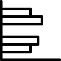 A black and white icon of a staircase vector