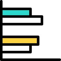A stack of books with a yellow and blue stripe vector
