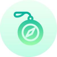 A green and blue icon with a compass vector