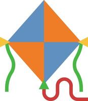 A kite with a red and orange tail vector