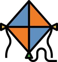 A kite with a blue and orange color vector