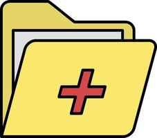 File folder with a red cross on it vector