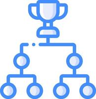 A trophy is on top of a tree with many other trophies vector