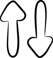 Two arrows pointing in different directions vector