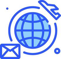 Email and globe icon vector