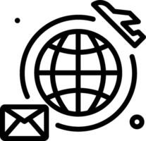 A globe with an envelope and a letter vector