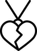 A broken heart with a broken necklace vector