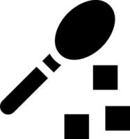 A magnifying glass and a black square vector
