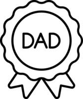 A black and white image of a badge with the word dad vector