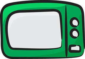 A cartoon green television with a white background vector