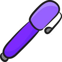 A purple pen with a black handle vector