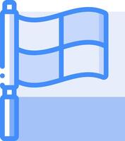 A blue and white flag with a pen vector