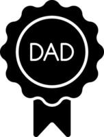 A black and white icon of a dad badge vector