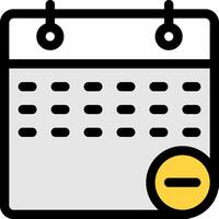 Calendar icon with a yellow dot vector