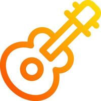 A guitar icon in orange and yellow vector