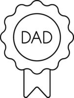 A black and white drawing of a badge with the word dad vector