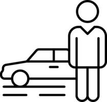 A man standing next to a car and a man standing next to a car vector
