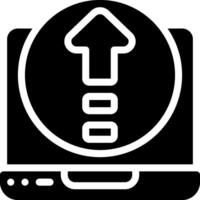 A laptop with an arrow pointing up on it vector