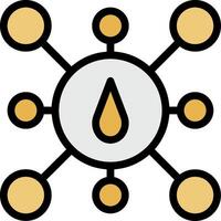 A circle with a yellow drop in the center vector