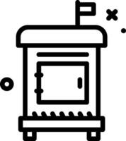 A black and white icon of a vending machine vector