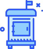 A blue icon of a vending machine vector