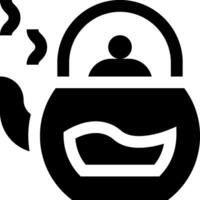 A black and white icon of a tea kettle vector