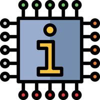 A computer chip with the number one on it vector