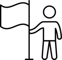 A man holding a flag on a pole vector