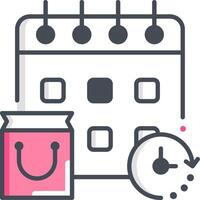 A calendar and a clock icon vector