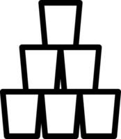 A black and white illustration of a stack of cups vector