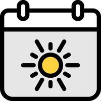 A calendar with a sun on it vector