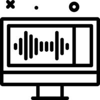 A computer monitor with sound waves on it vector