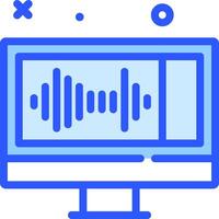 A computer screen with a sound wave on it vector