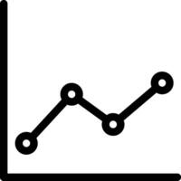 A graph line is shown on a white background vector