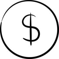 A dollar sign in a circle on a white background vector