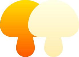 A mushroom with a yellow and orange outline vector