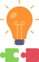 A puzzle piece with a light bulb and a puzzle piece vector