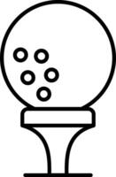 A black and white drawing of a ball with a hole in it vector