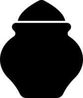 A black and white image of a vase vector
