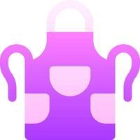 A purple apron with a pink heart on it vector